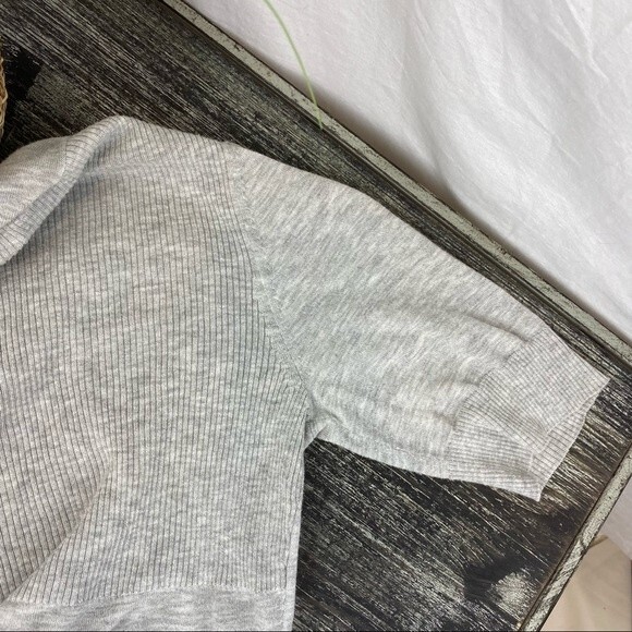 Theory Gray Open Front Short Sleeve Light Weight Sweater S - Picture 5 of 7